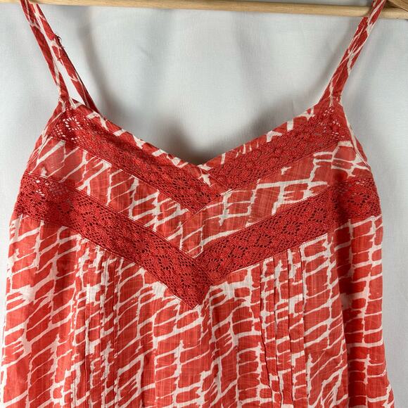 Hang Ten Womens Red White Cotton Spaghetti Babydoll Pullover Tank Top - Size L - Picture 2 of 13